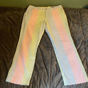 Vineyard Vines. Mens Multi-Color Seersucker Pants. 35 X 30.